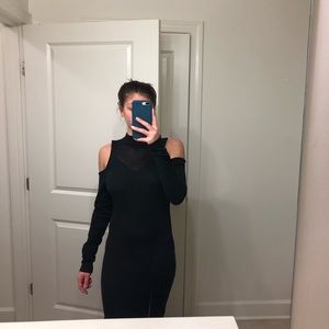 Open shoulder form fitting dress
